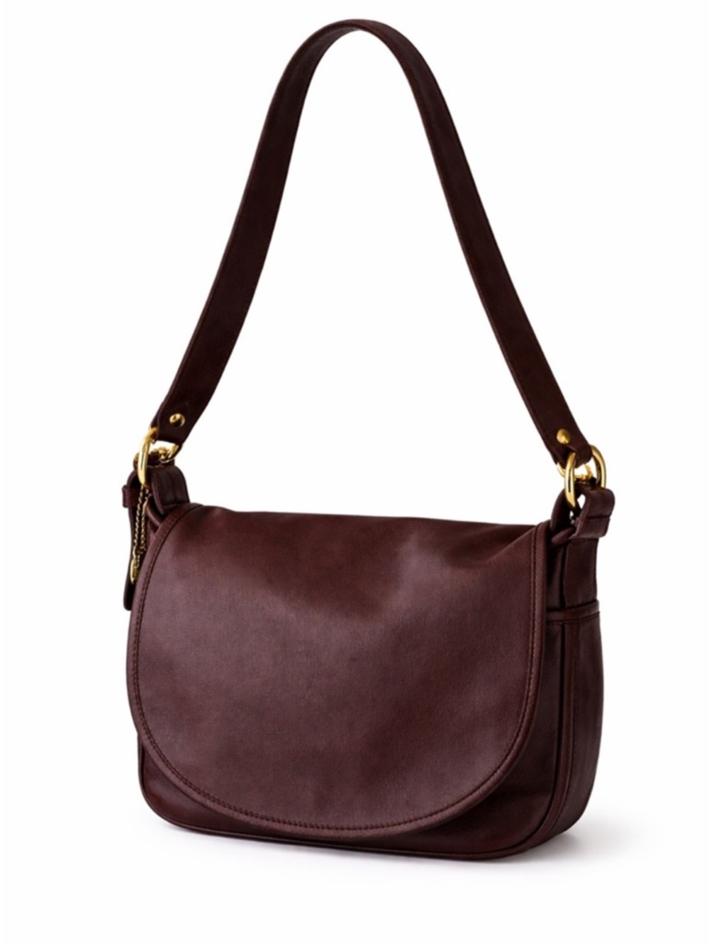 Coach Vintage Brown Leather Flap Shoulder Bag NYC Glove Tanned Leather Structure - Picture 13 of 16